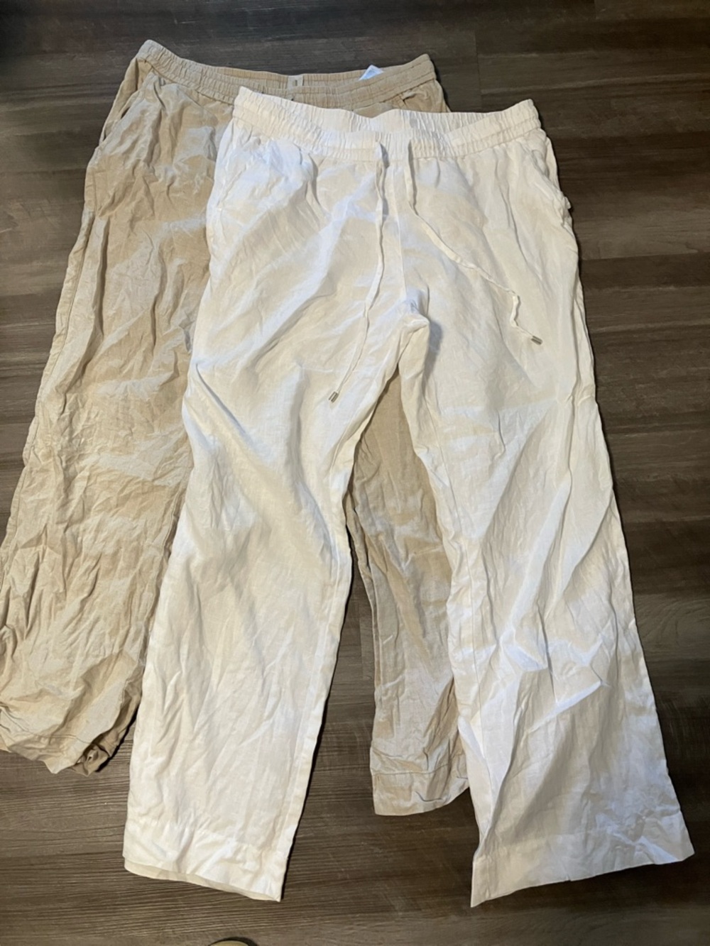 WHITE ONLY Tommy Bahama White Linen Drawstring Pants size Large